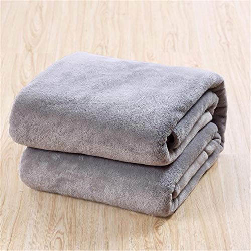 WWYL Flanelldecke, Sofadecke mit superweicher, flauschiger, weicher Flanell-Fleece, Mittagspause bei Klimaanlagen, Korallen-Fleece (200 x 230 cm, grau)