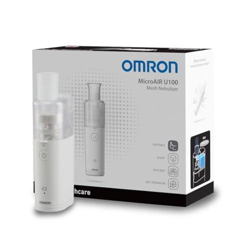 OMRON MicroAir U100 Inhalationsgerät - Geräuschloser, elektrischer Inhalator für zu Hause oder unterwegs - Zur Behandlung von Atemwegserkrankungen bei Erwachsenen und Kindern