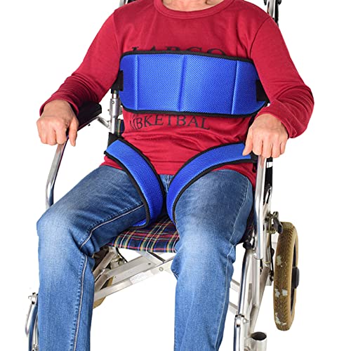 Rollstuhl-sicherheitsgurt, 360°-schutz Verstellbarer Gurt Für Rollstuhl Mit Schnalle & Beingurt, Multifunktionale Rollstuhl Kabelbaumgurt Für ältere Kinder Patienten Zu Kümmern,Blue