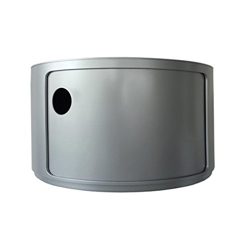 Kartell 4953SI Baukastenelement Componibili rund undurchsichtig Durchmesser 42 x 23,5 cm ABS, silber