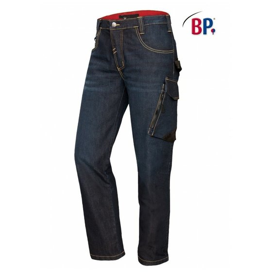 BP 1990 038 unisex Worker Jeans washed aus Baumwolle mit Stretchanteil dark blue washed, Größe 31/32