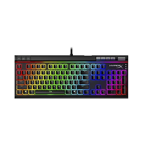 HyperX Alloy Elite 2 - Mechanische Gaming Tastatur, Software-gesteuertes Licht & Makro Anpassung, ABS Pudding Keycaps, Media Controls, RGB LED Backlit Linearer Schalter HyperX rot