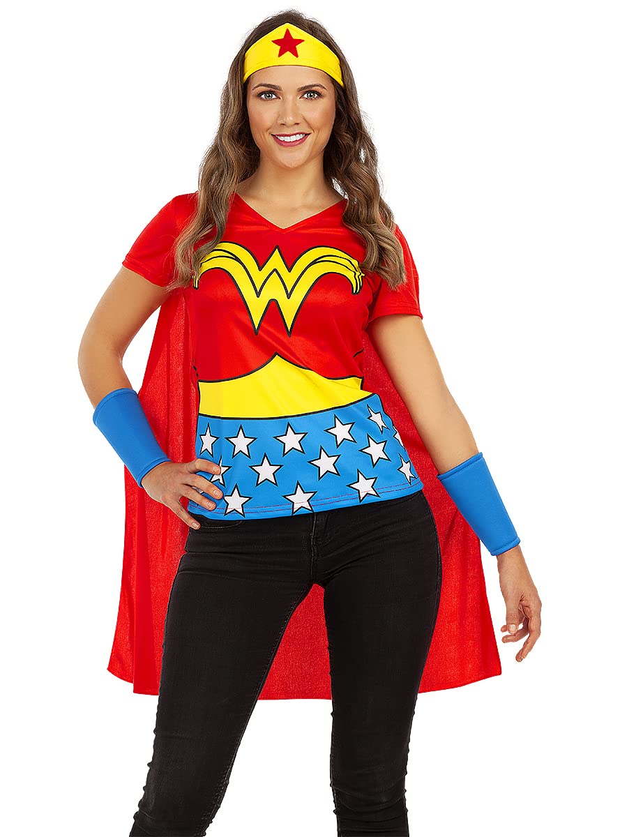 Funidelia | Wonder Woman Kit für Damen Superhelden, DC Comics, Justice League - Kostüme für Erwachsene & Verkleidung für Partys, Karneval & Halloween - Größe S - Rot