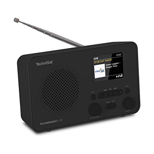 TechniSat VIOLA 2 C IR - tragbares Internetradio (DAB+, UKW, WLAN, 2.4 Zoll Farbdisplay, Kopfhöreranschluss, Wecker, Sleeptimer, 3 Watt RMS) weiß/schwarz