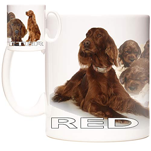 Tasse mit rotem Setter-Motiv, schöne Bilder von roten Setter Hunden schmücken diese Geschenktasse, die ein schönes Geschenk für Menschen ist, die ihr Leben mit diesen wunderbaren Stammbändern teilen.