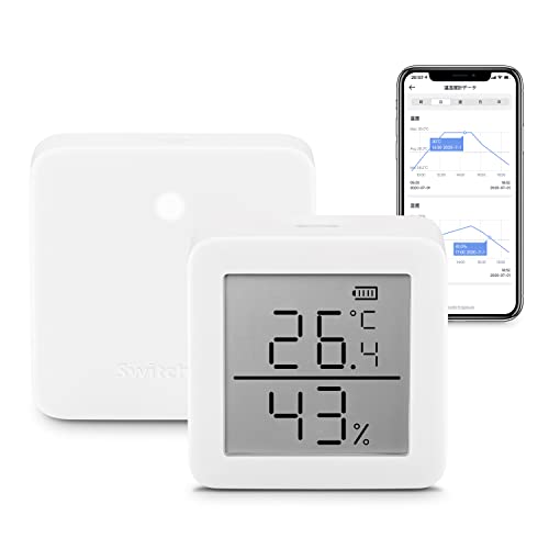 SwitchBot Thermometer Hygrometer Innen und Hub mini, Digital Hygrometer Bluetooth Thermo-Hygrometer mit APP, Taupunkt/VPD/Absolute Feuchtigkeitssensor, Monitor für Innentemperatur und Luftfeuchtigkeit