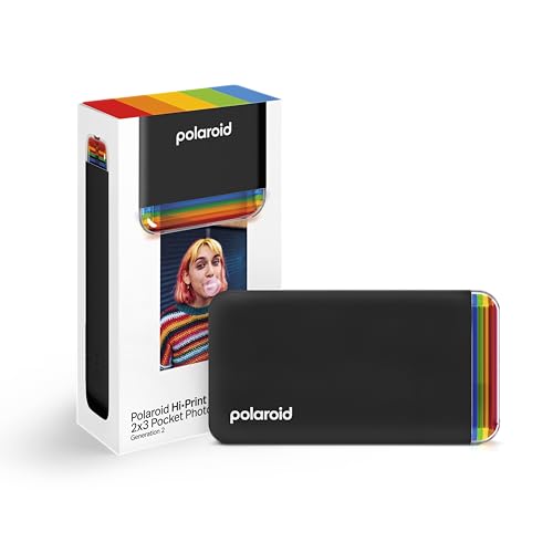 Polaroid Hi-Print - 2nd Generation - Bluetooth Connected 2x3 Pocket Photo, Dye-Sub Printer - Black