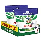 Ariel Professional All-in-1 Pods Regulär Waschmittel, 110 Waschladungen (2 x 55 Kapseln), Ausgezeichnete Fleckentfernung schon ab der ersten Wäsche