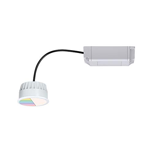 Paulmann 92966 LED Einbauleuchte Smart Home Zigbee LED Modul Coin rund incl 1x2,5W RGBW dimmbar Einbaustrahler Opal Spot Einbaulampe 2700K