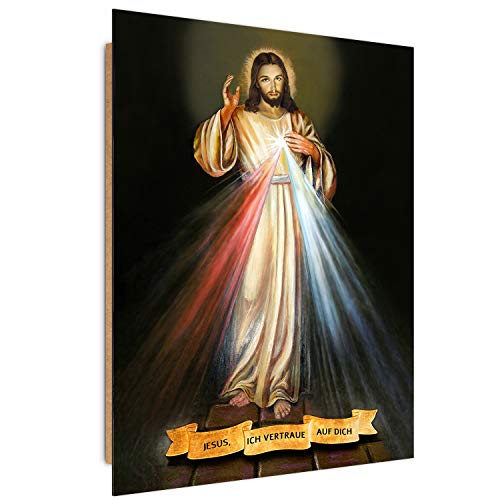 F FEEBY WALL DECOR Deco Panel Jesus Bild Kunstdruck modern Barmherzigkeit Mehrfarbig 60x90 cm