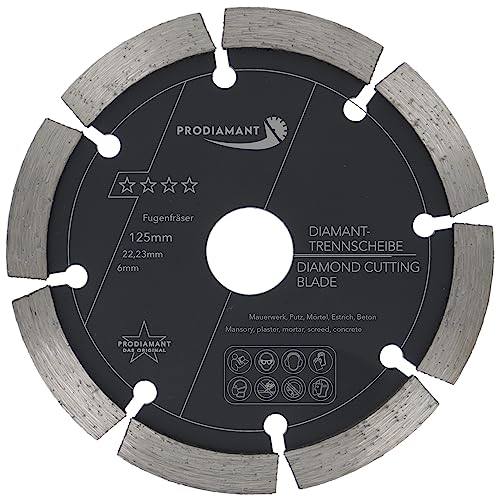 PRODIAMANT Diamant Fugenfräser 125 / 22,23 mm - Stärke 6mm - Frässcheibe passend für Winkelschleifer