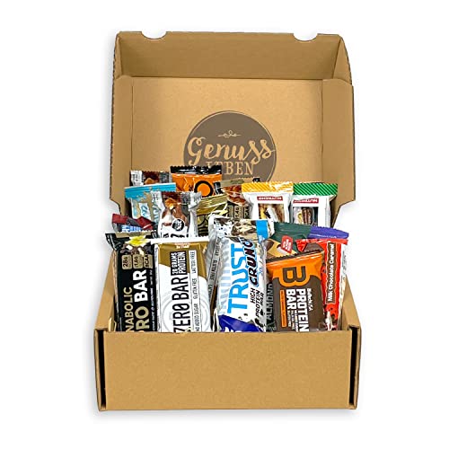 Genussleben Box Proteinriegel Premium Mix 20 Stück, High Protein Bar Großpackung, hochwertige Eiweiß Riegel verschiedene Marken