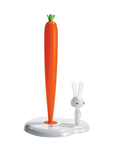 Alessi Bunny & Carrot ASG42W Design Küchenrollhalter, Thermoplastisches Harz, weiß