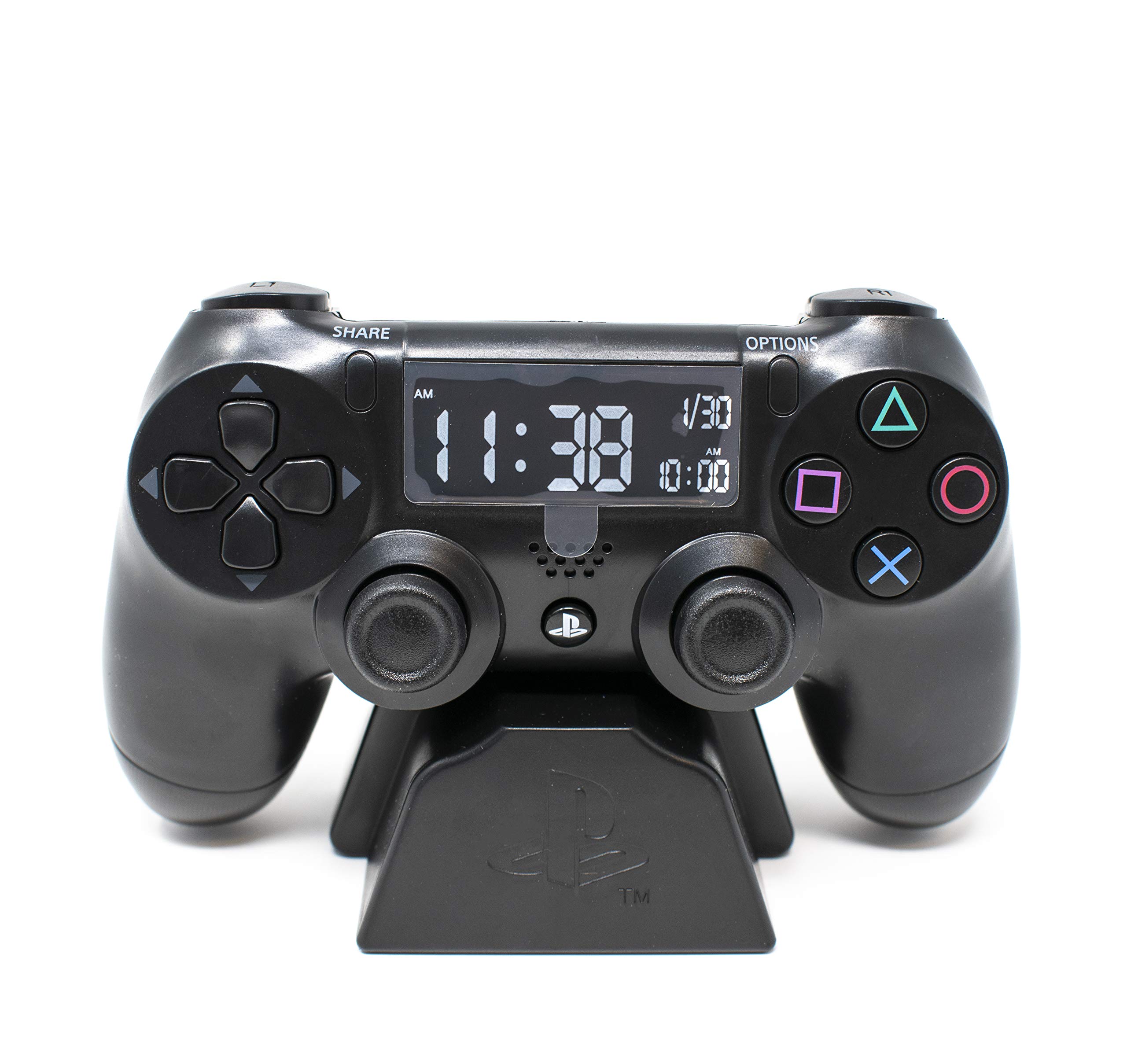 Playstation Digital Wecker LCD | PS4 Dualshock Controller Design | Verwenden Sie die Tasten, um Uhrzeit und Datum einzustellen