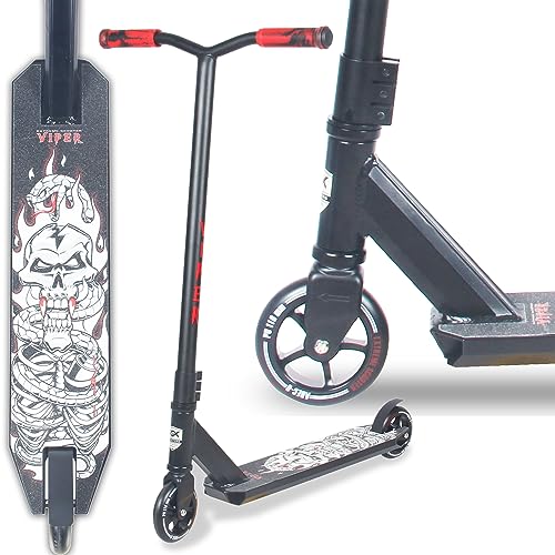 WeLLIFE Scooter Freestyle Stunt Scooter Viper Verbindung HIC System PU-Räder 110 Aluminiumfelgen ABEC 9 RS Lenker Drehung 360 Verstärkte Trittfläche für Kinder, Jugendliche, Erwachsene