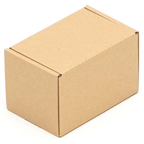 KK Verpackungen® Faltschachteln | 50 Stück, 126 x 86 x 85 mm, Versandkartons mit Deckel nach Fefco 0427 in Braun | Kartons für den Warenversand
