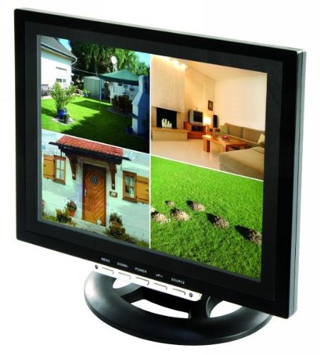 12" (30,48cm) TFT LCD Split Quadbild Monitor für Überwachung Video Überwachungsmonitor für bis zu Vier Überwachungskameras BNC RCA