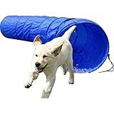 dobar® 50809 Agility Tunnel Gr. L - Agility-Tunnel für Hunde - 3 m Tunnel zum Trainieren - Geschicklichkeits-Training mit Kunststofftunnel - Ø 50 cm - Länge: 300 cm - Blau