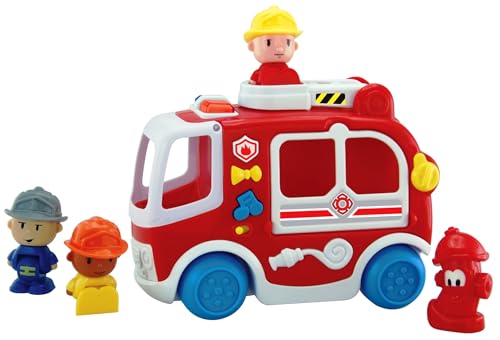 Tachan - Feuerwehrauto Lichter und Geräusche - mit 3 Figuren und 15 Sounds und Melodien - Maße 20 x 15 x 8 cm (CPA Toy Group 731T00838)