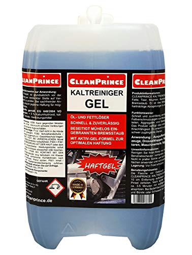 CleanPrince Kaltreiniger Gel 10 Liter Motorkaltreiniger Haftgel für Felgen Auspuffanlagen Maschinen Motoren Reinigungsmittel