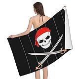 SYLALE Piraten-Badetuch, saugfähiges Strandtuch, schnell trocknend für Ihre Bequemlichkeit