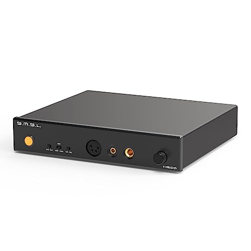 SMSL H300 Ohrverstärker, ausgewogener großer Druck, Desktop-Ohrverstärker Kopfhörerverstärker, voll ausbalanciertes Design, HiFi-Hochleistungs-Ohrverstärker 4,4 XLr, Verzerrung -123 dB (schwarz)