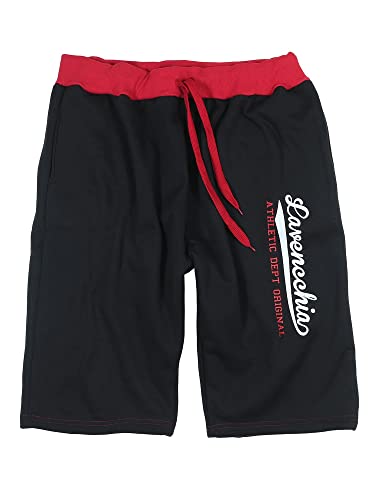 Lavecchia Jogging-Bermuda schwarz/rot Übergrößen 4XL - 8XL, Größe:4XL