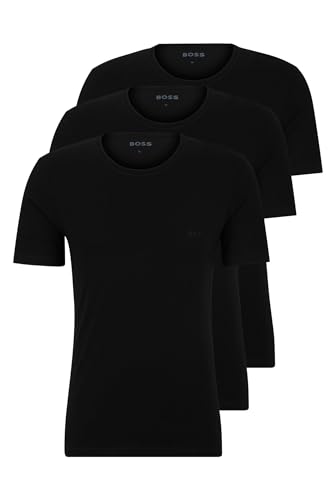 HUGO BOSS 3 Pack T-Shirt Rundhals Cotton Classic Crew Neck, Einfarbig: Farbe: Weiß | Größe: 7 (X-Large)