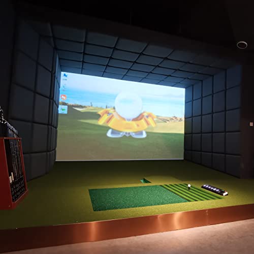78,7"x118" Golfsimulator-Projektionswand, Golfball-Trainingssimulator-Schlaganzeige-Projektorwand mit Schalldämmung für Zuhause (200 x 300 cm)