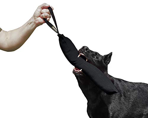 Dingo Gear Baumwolle-Nylon Beißwurst für Hundetraining K9 IGP IPO Obiedence Schutzhund Hundesport mit Einem Griff 8 x 45 cm Schwarz S00075