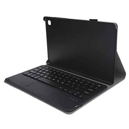Bluetooth Tastatur, Ultra-Slim Kabellose Tastatur mit Touchpad, Tablet Tastatur für Samsung Galaxy Tab A7 T500/T505, Abnehmbare PU-Ledertasche, 100 Tage Standby, USB Wiederaufladbar(Black)