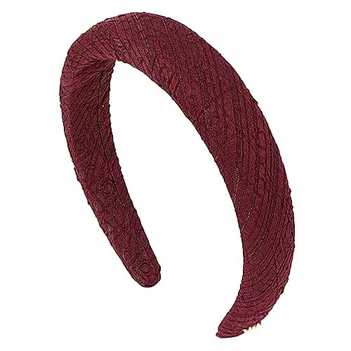 Stirnbänder für Frauen gefaltete Muskelkunst Haarbänder Court Retro Stirnband Haarreifen (Farbe: Burgunderrot, Größe: 16,5 x 16 cm)