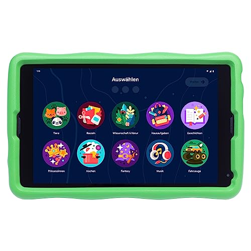MEDION E10440 25,7 cm (10,1 Zoll) HD Kinder Tablet inkl. Schutzhülle (Goodgle Kids Space, Android 10, 32GB Speicher, 3GB RAM, Quad-Core) grün