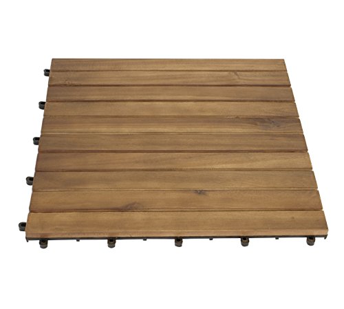 DEGAMO XL Holzfliesen 50x50cm aus Akazien Holz, 5er Set, FSC®-Zertifiziert