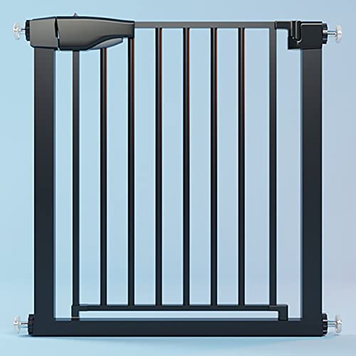 Schwarzes Treppenschutzgitter,Treppenbarrierendruck,Auto Close Pet Safety Gate Türen,Ausziehbares Schutzgitter,Zwei-Wege-offen,Hardware-Montage,für Treppen,Türen (195-202cm/76.8-79.5in)