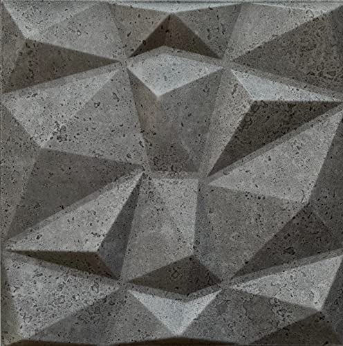 6qm / 3D Wandpaneele Wandverkleidung Deckenpaneele Platten Paneele Wanddeko Wandtattoos POLYSTYROL MATERIAL (6qm = 24Stück) (Diamant Beton 42)