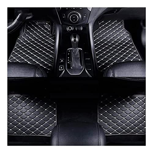 OLSIZ Auto Anpassen Leder FußMatten for Jaguar XE 2015-2018(LHD),Wasserdicht Anti Rutsch Tragen Anti-Dirty Protector Accessories,B-Black+Beige
