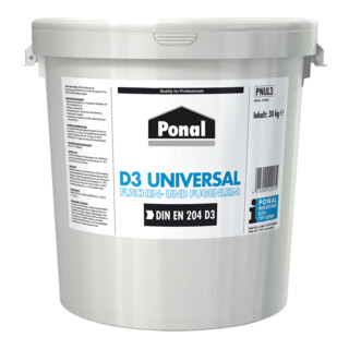 Ponal D3 Universal Flächen- und Fugenleim PNUL3, 30 kg Eimer