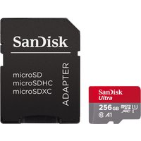 SanDisk Ultra 256 GB microSDXC Speicherkarte + SD-Adapter mit A1 App-Leistung bis zu 120 MB/s, Klasse 10, U1