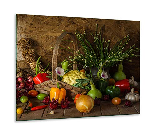 Herdabdeckplatten Ceranfeldabdeckung Spritzschutz Glas 60x52 Gemüse