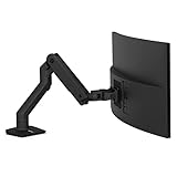 ERGOTRON HX Monitor Arm in Schwarz - Monitor Tischhalterung mit patentierter CF-Technologie für Bildschirme bis 42 Zoll, 29.2cm Höhenverstellung, VESA Standard und 10 Jahre Garantie