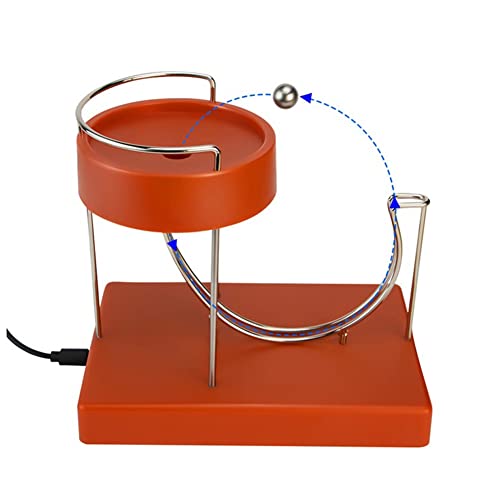 Ganekihedy Kinetic Art Perpetual Movement Machine Kinetic Art Motion Inertial Metal Automatic Jumping Table Toy Orange Red