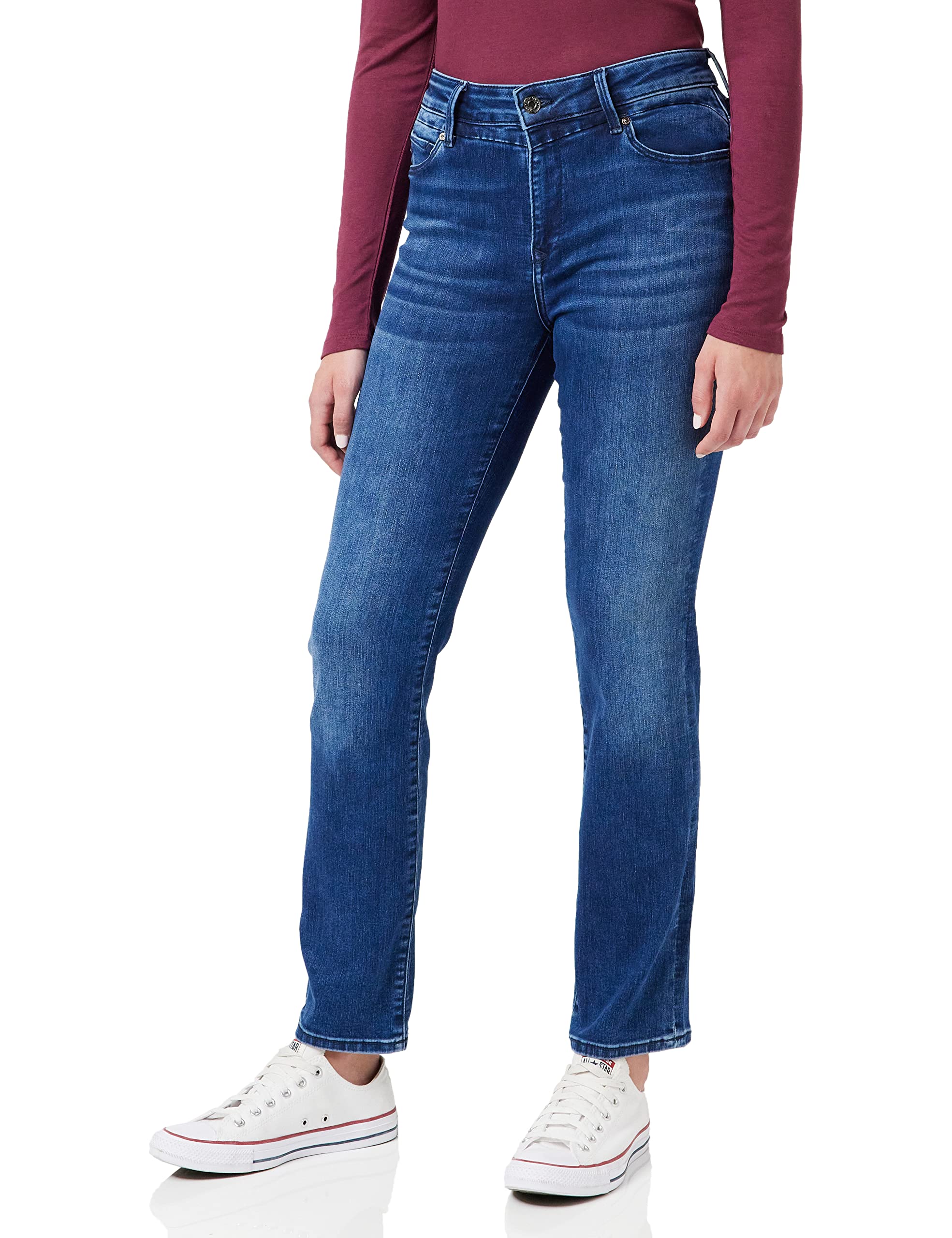 Mavi Damen Kendra Straight Jeans, Blau (Indigo Blue Sateen STR 28925), 27W / 32L