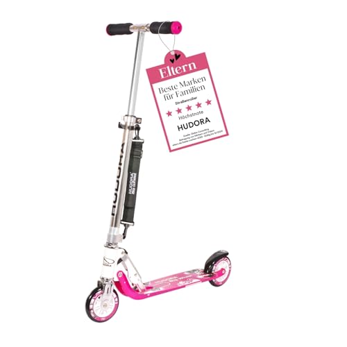HUDORA 69560160 Big Wheel Scooter 125 mm, Kinder Scooter Kinder Roller, pink, 14742