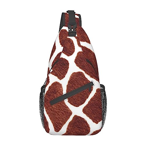 Schulterrucksack mit Giraffenmuster, leicht, faltbar, wasserabweisend, für den täglichen Gebrauch, Schwarz , Einheitsgröße