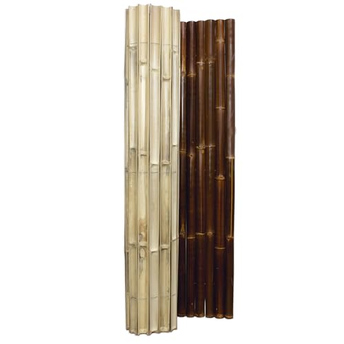 DE-COmmerce® Sichtschutz aus Bambus BARU Halbschalenzaun Gartenzaun Windschutz Zaun Bambusmatte NIGRA (HxB) 180 cm x 180 cm