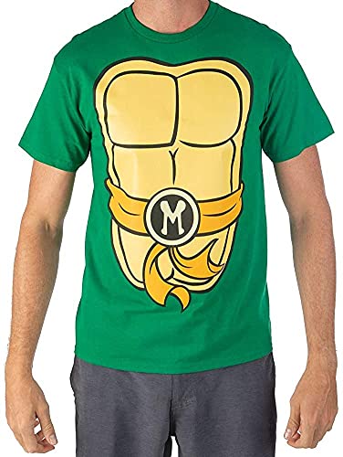 Teenage Mutant Ninja Turtles TMNT Herren Kostüm T-Shirt, Orange, Mittel