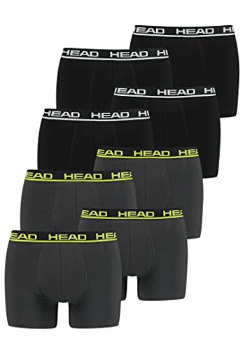 HEAD Herren Boxershorts Unterwäsche 8P (Black/Phantom Lime, XL)