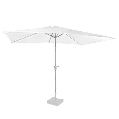 VONROC Premium-Sonnenschirm Rapallo 200x300cm – Robuster Sonnenschirm – Neigbar – UV-beständiges Tuch – Weiß – Inklusive Schutzhülle