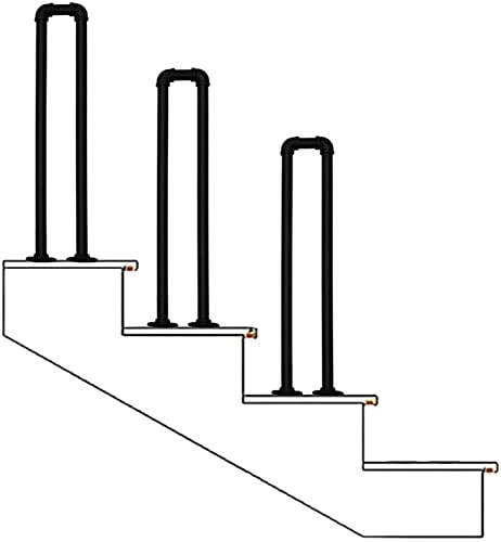 U-Typ-Treppen-Baluster, Haltegriff für Zuhause, Garagen, Garten, Schmiedeeisen, für drinnen und draußen, rutschfester Treppenhandlauf, Treppengeländer (Größe: 85 cm (2,78 Fuß)) (65 cm (2,1 Fuß))